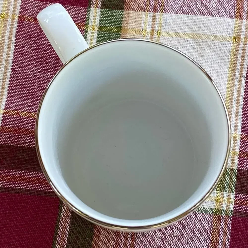 Pottery Barn REINDEER Prancer White Porcelain Comet Coffee Mug 4”Tx3-1/8”D‎